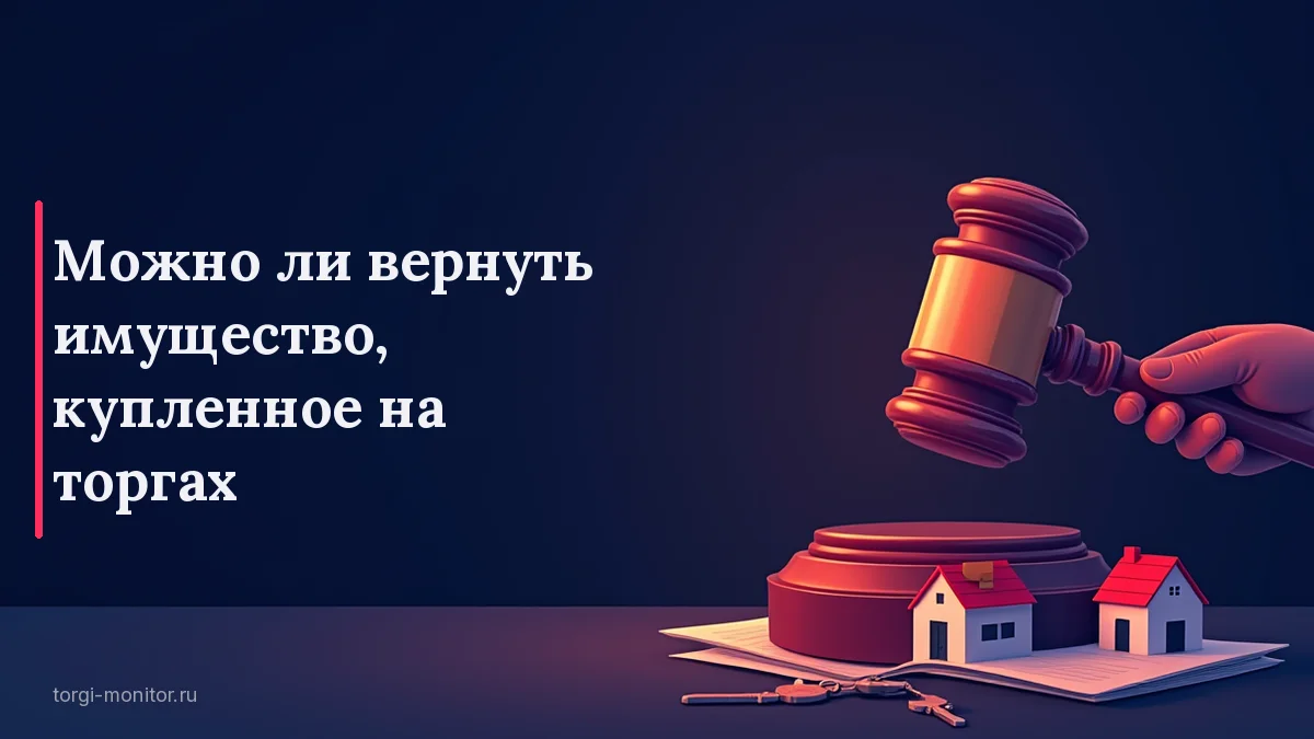 Можно ли вернуть имущество, купленное на торгах